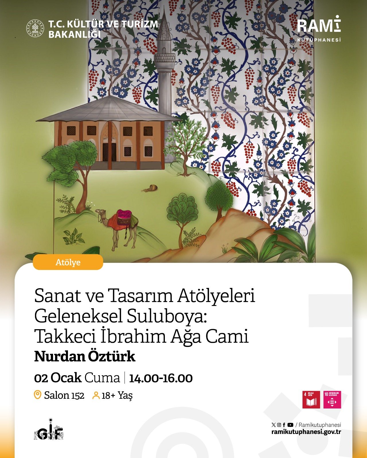 Sanat ve Tasarım Atölyeleri Geleneksel Suluboya : Takkeci İbrahim Ağa Cami