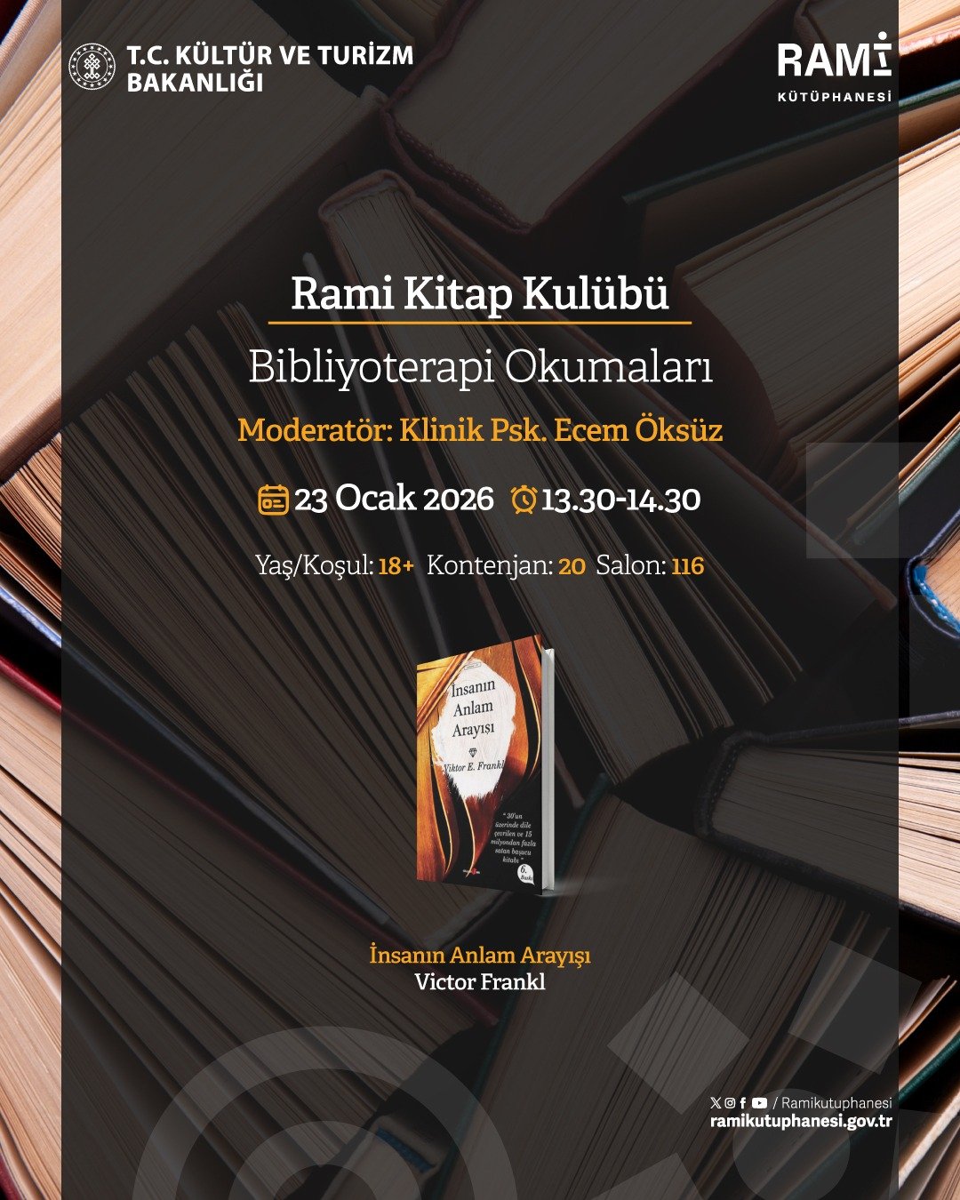 Rami Kitap Kulübü: Bibliyoterapi Okumaları Victor Frankl / İnsanın Anlam Arayışı