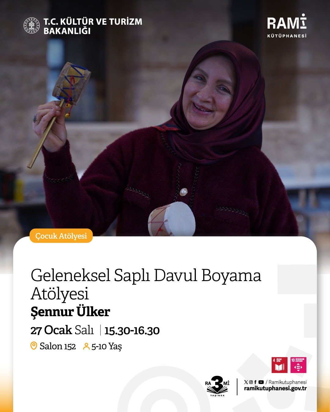 Geleneksel Saplı Davul Boyama Atölyesi