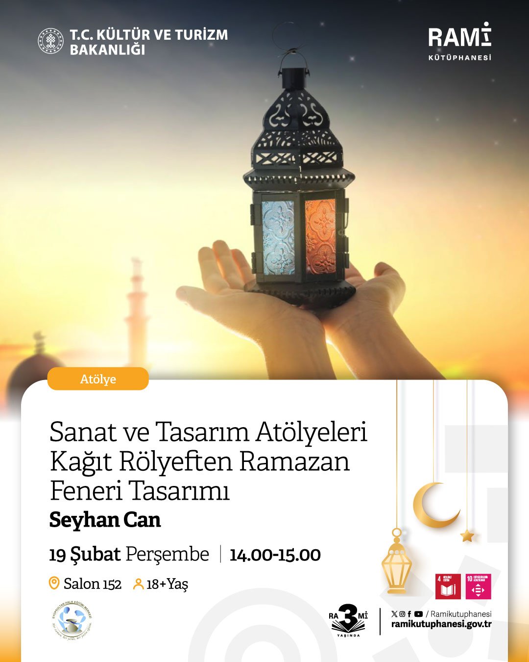 Sanat ve Tasarım Atölyeleri Kağıt Rölyeften Ramazan Feneri Tasarımı