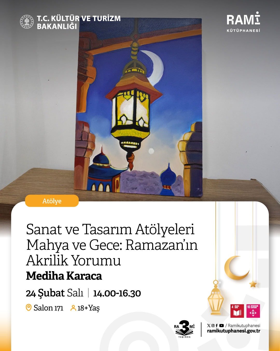 Sanat ve Tasarım Atölyeleri Mahya ve Gece: Ramazan’ın Akrilik Yorumu
